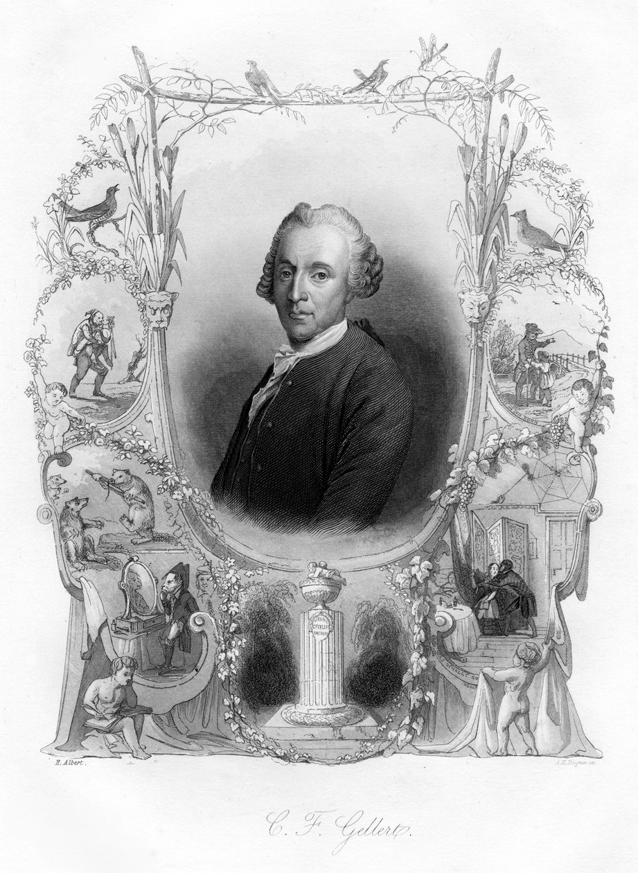Christian Angstegott Gellert, niemiecki poeta, XIX w. autorstwa Unbekannt