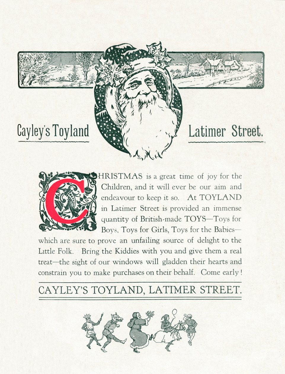 Reklama bożonarodzeniowa dla Cayleys Toyland, 1917 autorstwa Unbekannt