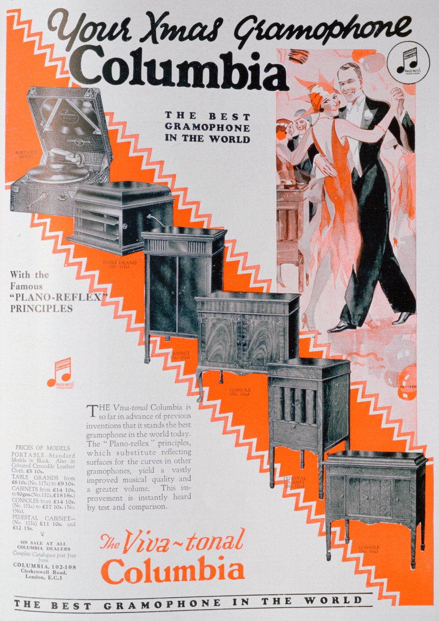 Świąteczna reklama gramofonów Columbia, 1929 autorstwa Unbekannt