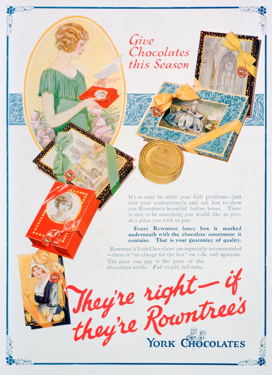 Świąteczna reklama czekoladek Rowntrees York, 1924 autorstwa Unbekannt