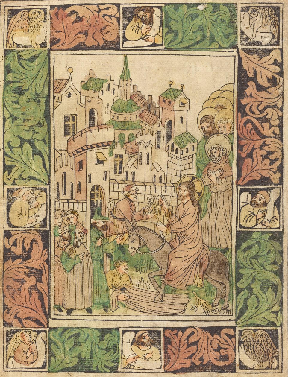 Wjazd Chrystusa do Jerozolimy, ok. godz. 1450. autorstwa Unbekannt