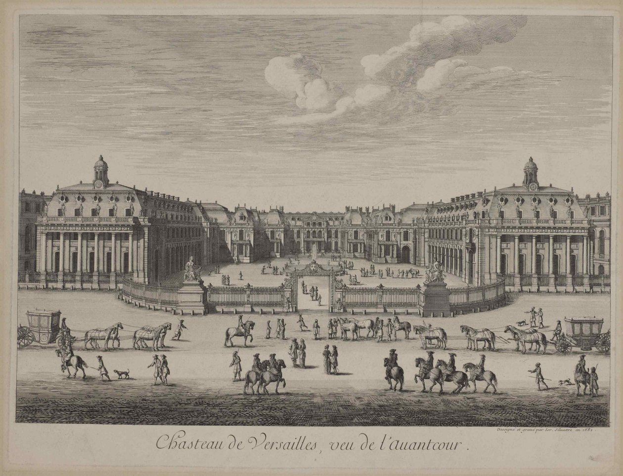 Pałac wersalski w 1682, 1682. autorstwa Unbekannt