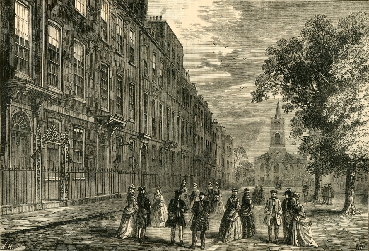 Church Row, Hampstead, w 1750 r., ok. 1876 r. autorstwa Unbekannt