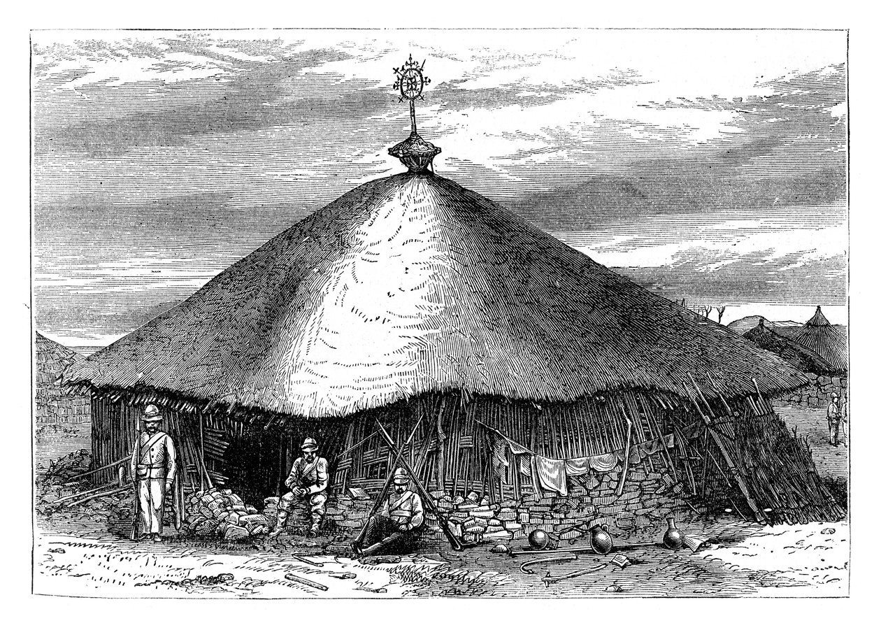 Kościół w Magdali z grobem Teodora, Etiopia, ok. 1868, koniec XIX w. autorstwa Unbekannt
