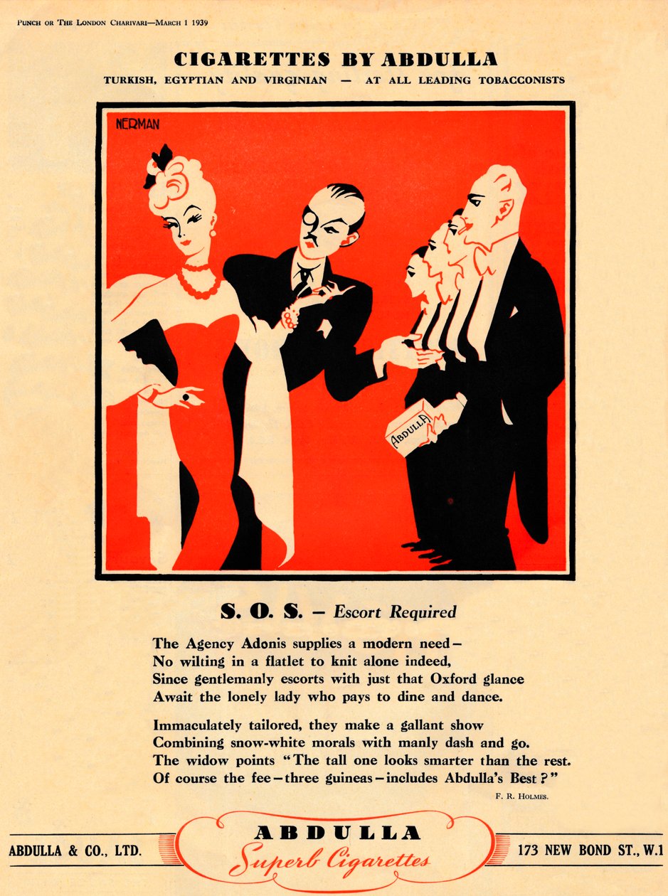 Papierosy Abdulla - S.O.S. - Wymagana eskorta, 1939 autorstwa Unbekannt
