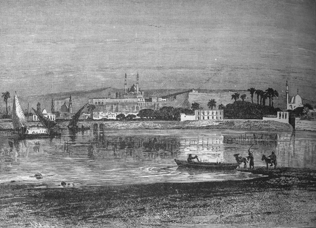 Cytadela w Kairze, od strony Nilu, ok. 1882 r. autorstwa Unbekannt