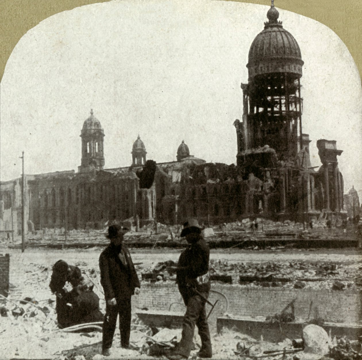 Ratusz od McAllister St. patrząc na północny wschód, 1906. autorstwa Unbekannt