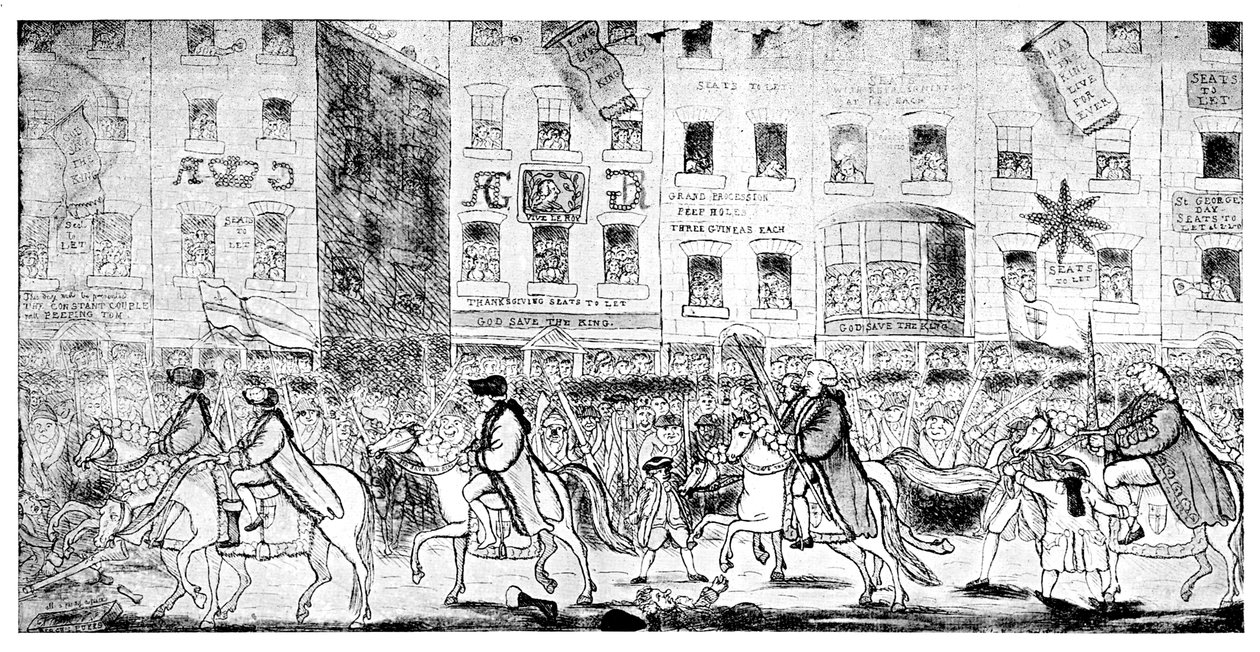 Jeździectwo miejskie lub procesja do St Pauls, 1789 autorstwa Unbekannt