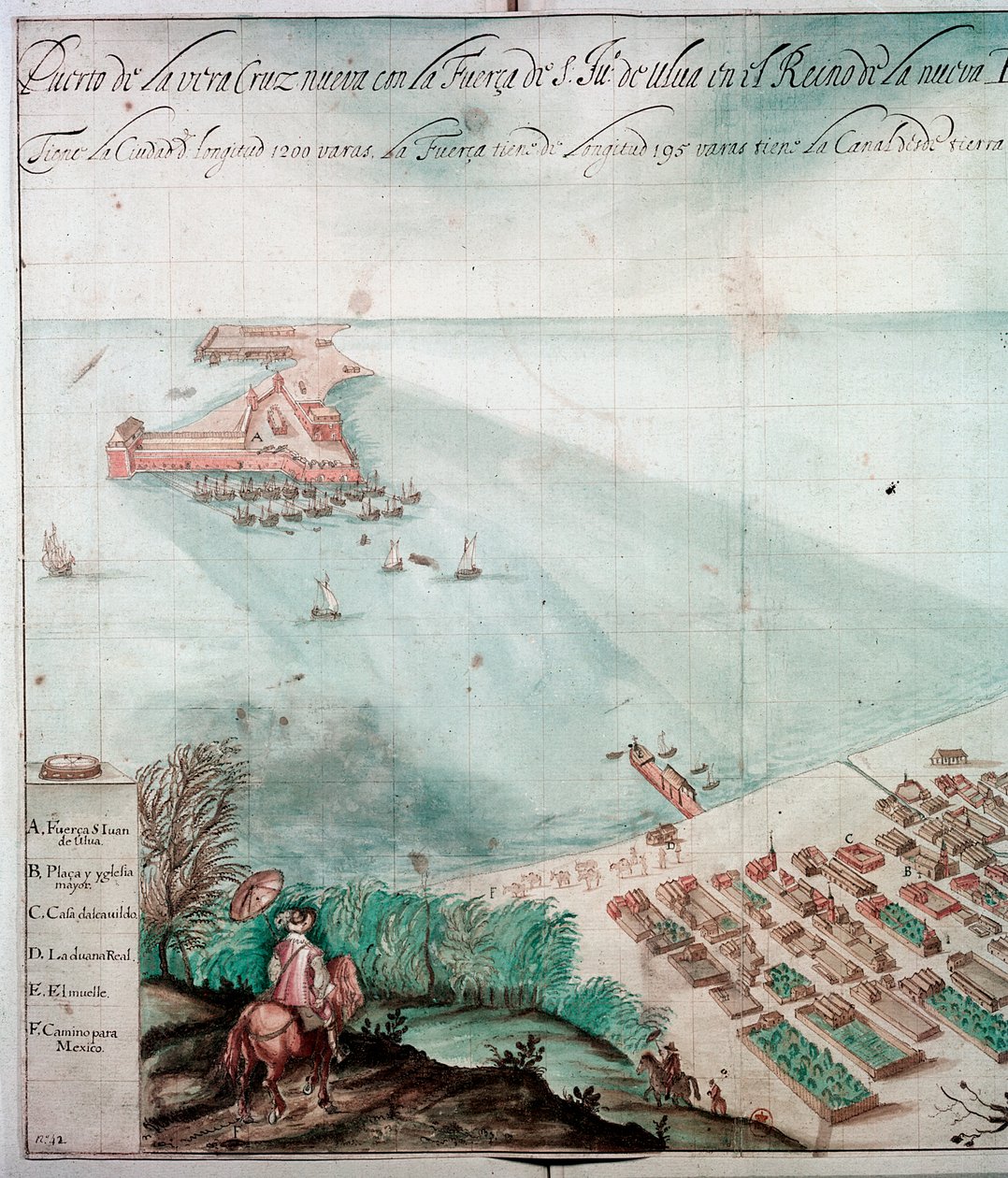 Miasto Veracruz, Meksyk, XVII wiek autorstwa Unbekannt