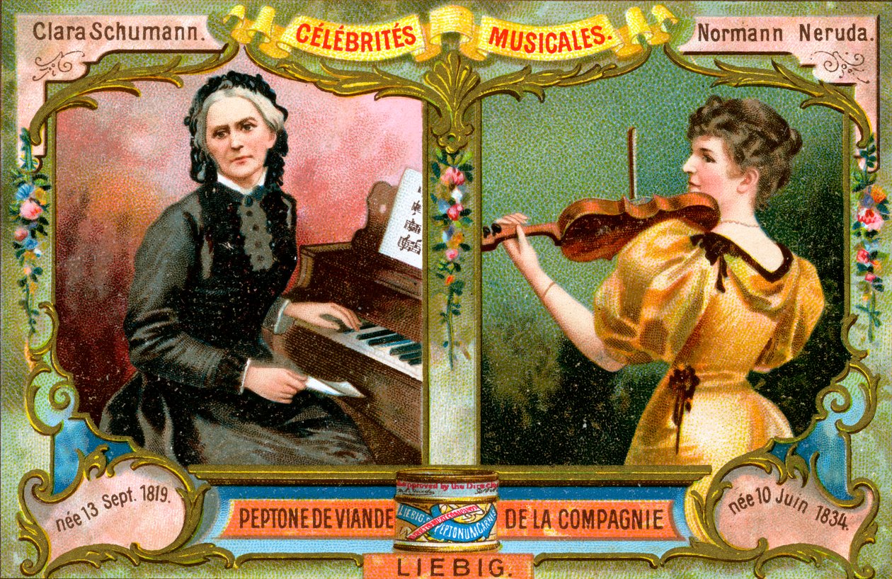 Clara Schumann i Wilma Norman-Neruda, ok. 1900 r. autorstwa Unbekannt