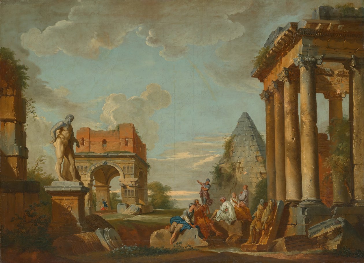 Krajobraz klasyczny, ok. 1750. autorstwa Unbekannt