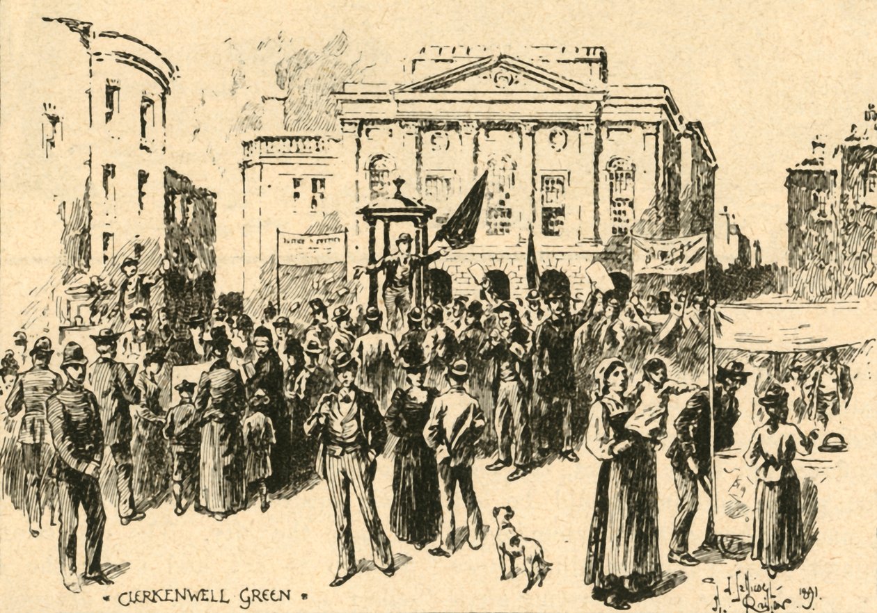 Clerkenwell Green, Londyn, ok. 1890 r. autorstwa Unbekannt