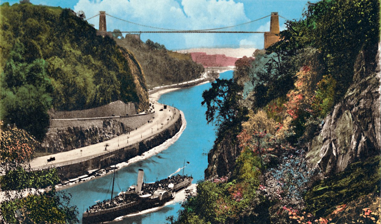 Clifton Suspension Bridge z Leigh Woods, Bristol, c1940 autorstwa Unbekannt