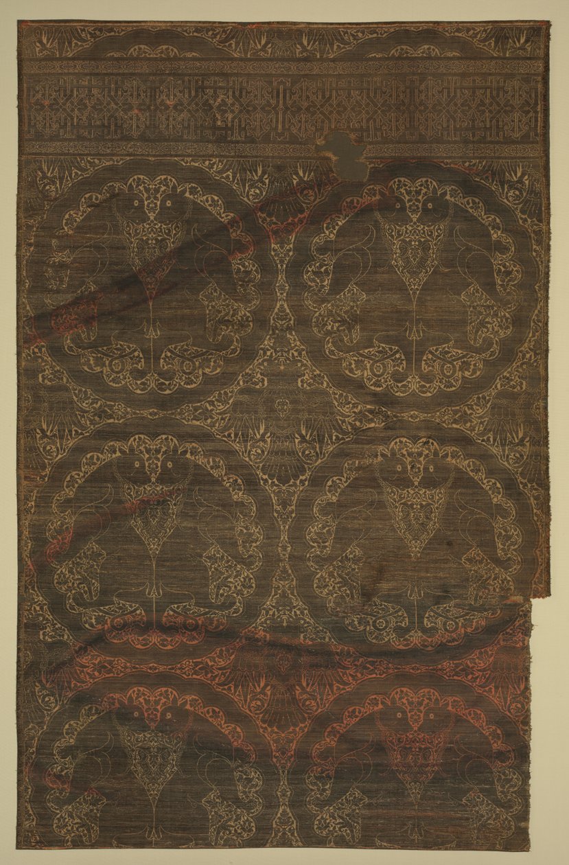 Złota tkanina z kotami i orłami, 1225-1275. autorstwa Unbekannt