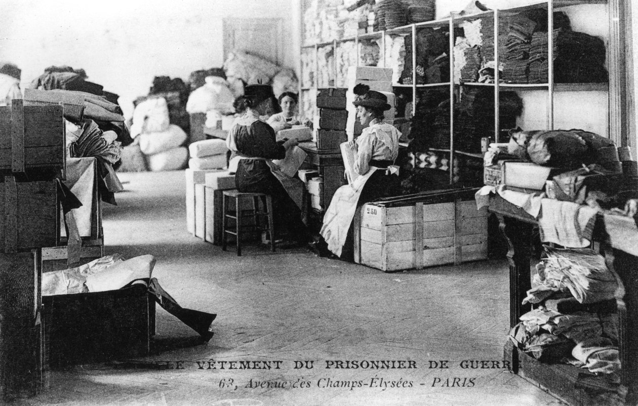 Odzież dla jeńców wojennych, Pola Elizejskie, Paryż, I wojna światowa, 1914-1918 autorstwa Unbekannt