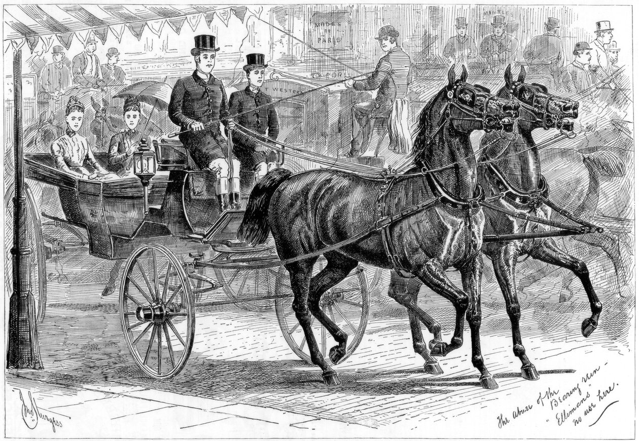 Powóz i konie, 1889 autorstwa Unbekannt