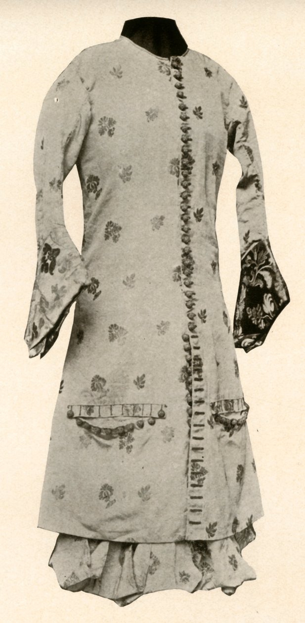 Płaszcz i pełne bryczesy z płowożółtego brokatu w kwiaty i liście, c1670, 1937. autorstwa Unbekannt