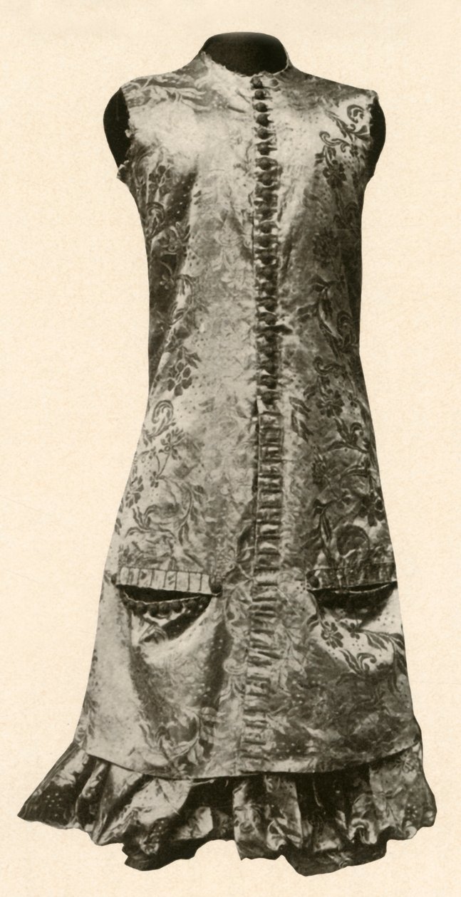 Płaszcz i pełne bryczesy z ciemnoczerwonego jedwabiu w kwiaty, 1681, 1937. autorstwa Unbekannt