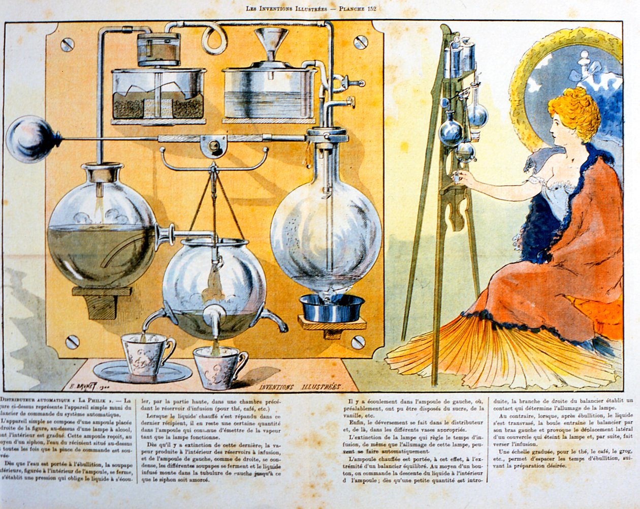 Ekspres do kawy lub herbaty ogrzewany małą lampką spirytusową, 1900 autorstwa Unbekannt