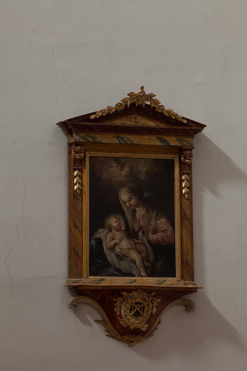 Kolegiata św. Wnętrze. Obraz. Madonna z Dzieciątkiem. Włochy (?). Olej na płótnie. autorstwa Unbekannt