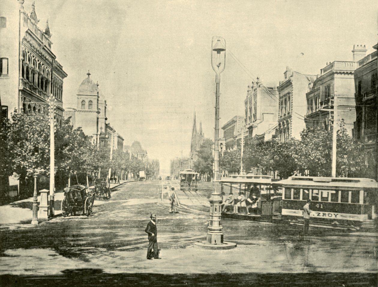 Collins Street, Melbourne, z budynków Skarbu Państwa, 1901. autorstwa Unbekannt