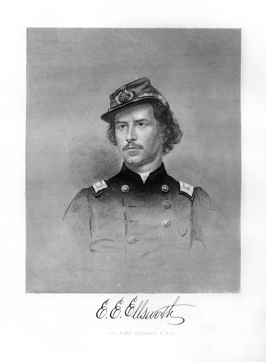 Pułkownik Ephraim Elmer Ellsworth, amerykański żołnierz, 1872 autorstwa Unbekannt
