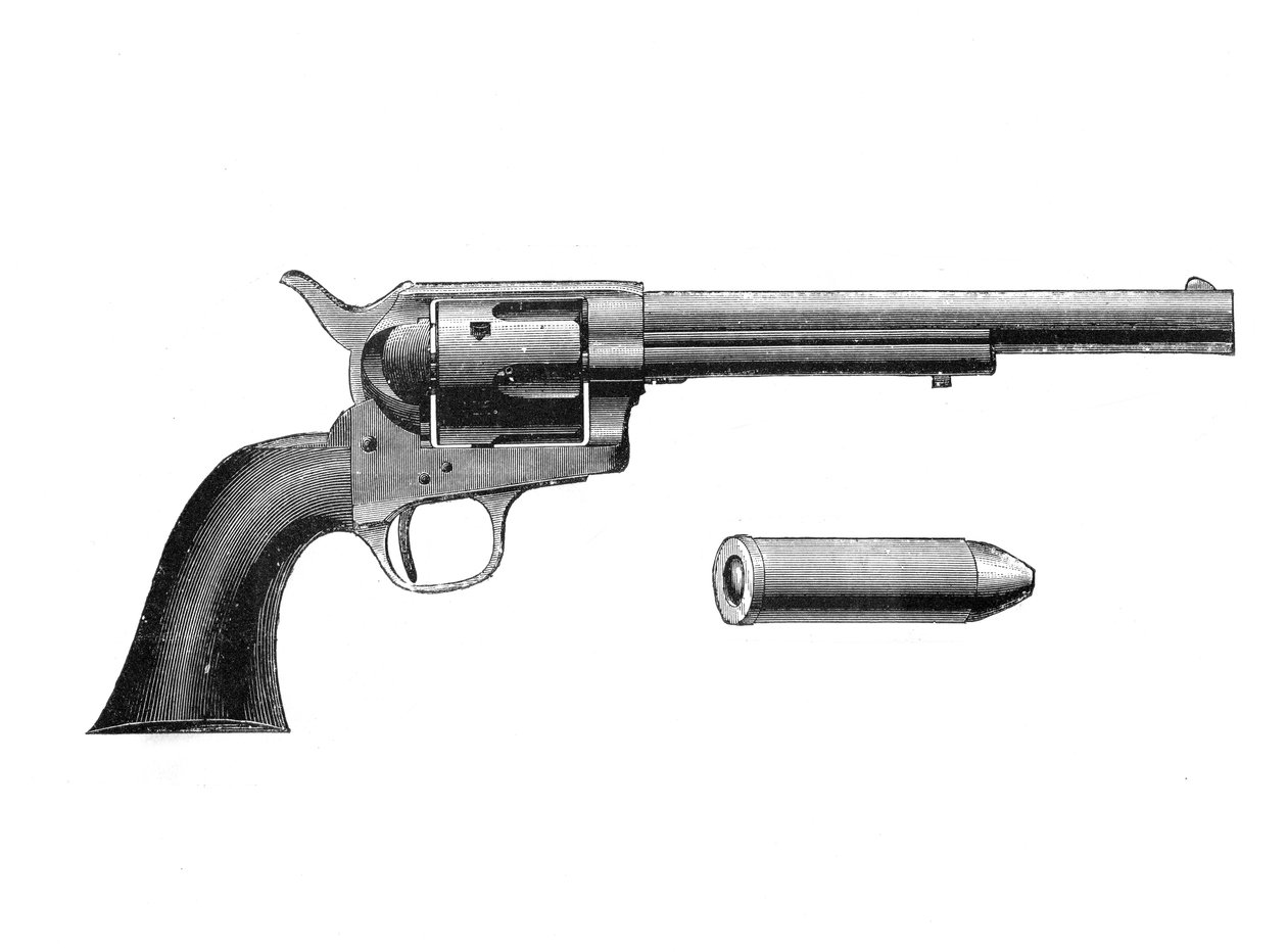 Rewolwer Colt Frontier, wynaleziony przez Samuela Colta 1814-62, c1890 autorstwa Unbekannt