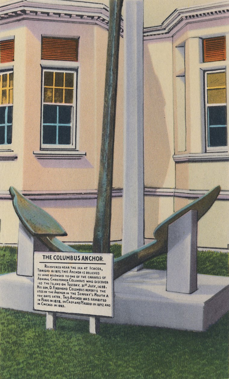 Columbus Anchor, Victoria Institute, Port of Spain, Trynidad, BWI, c1940. autorstwa Unbekannt