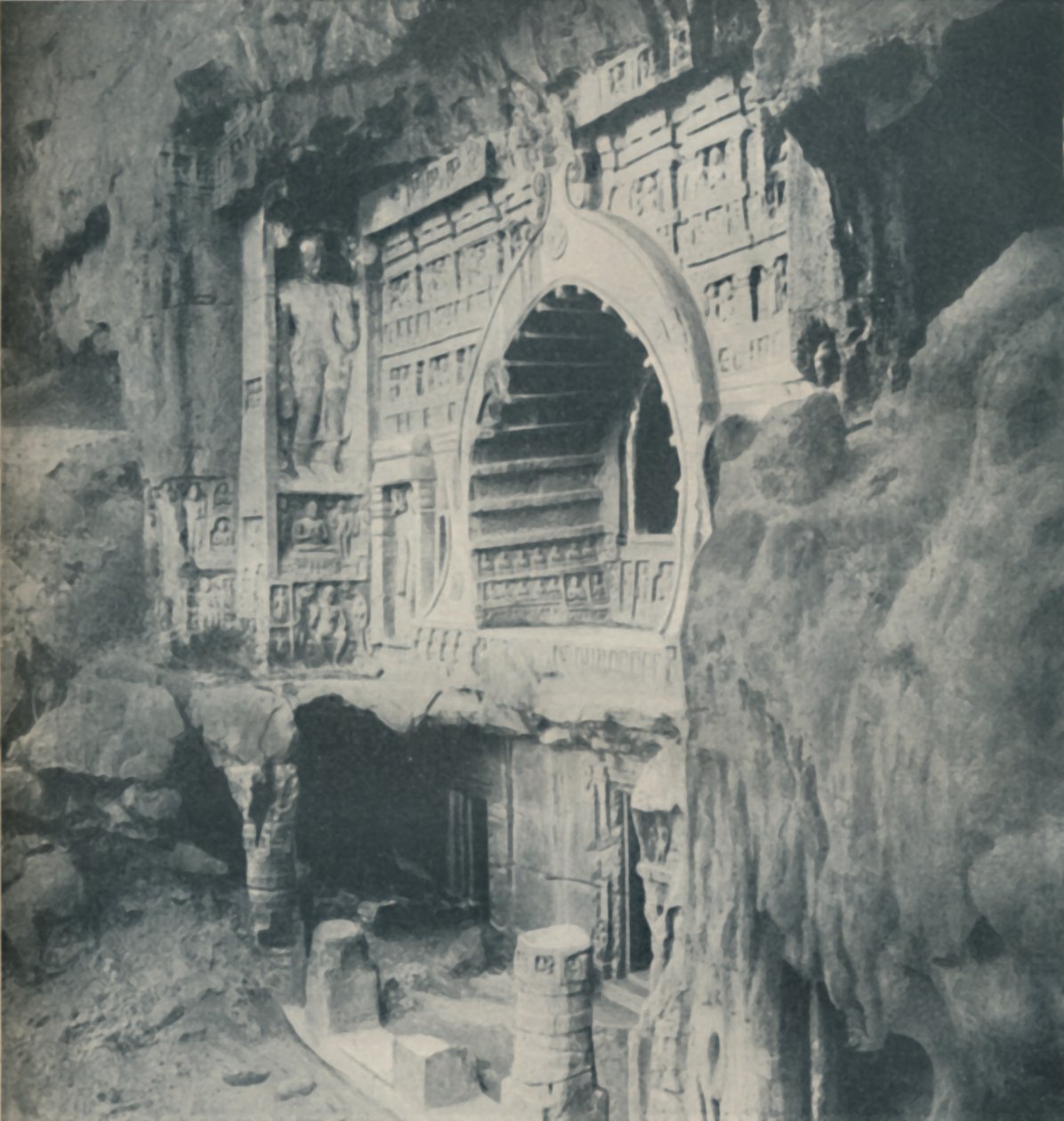 Kolumny i architraw wykute w skale z cudowną umiejętnością, c1935 autorstwa Unbekannt