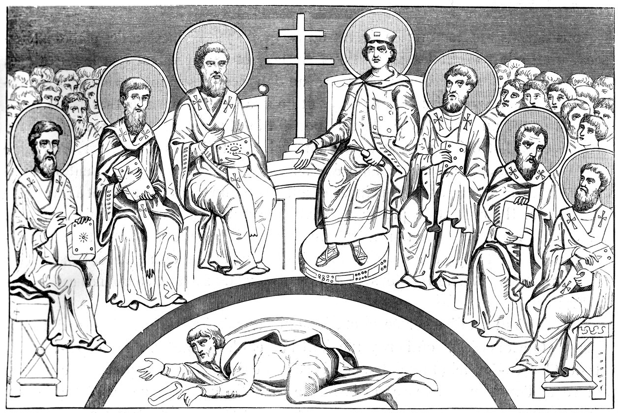 Upamiętnienie drugiego soboru w Nicei, IX-X w. 1849 r. autorstwa Unbekannt