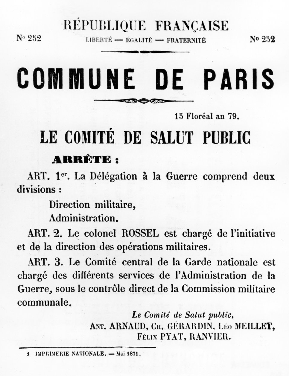 Commune de Paris, z francuskich plakatów politycznych Komuny Paryskiej, maj 1871 autorstwa Unbekannt