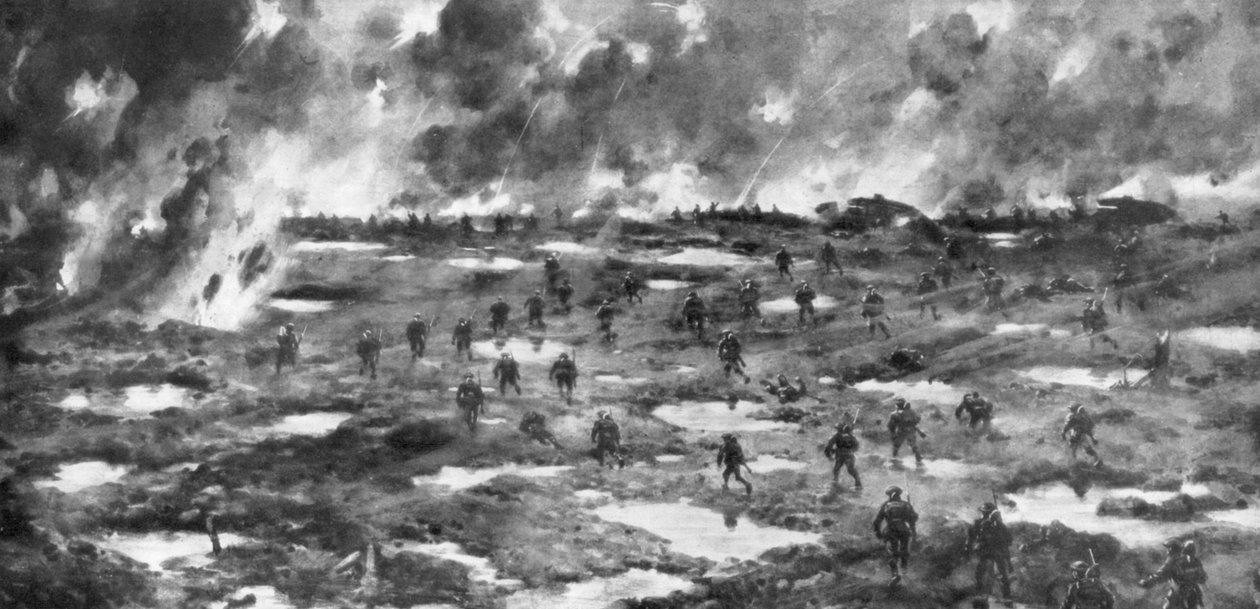 Podbój grzbietu Wytschaete-Messines, Belgia, I wojna światowa, 7 czerwca 1917 autorstwa Unbekannt