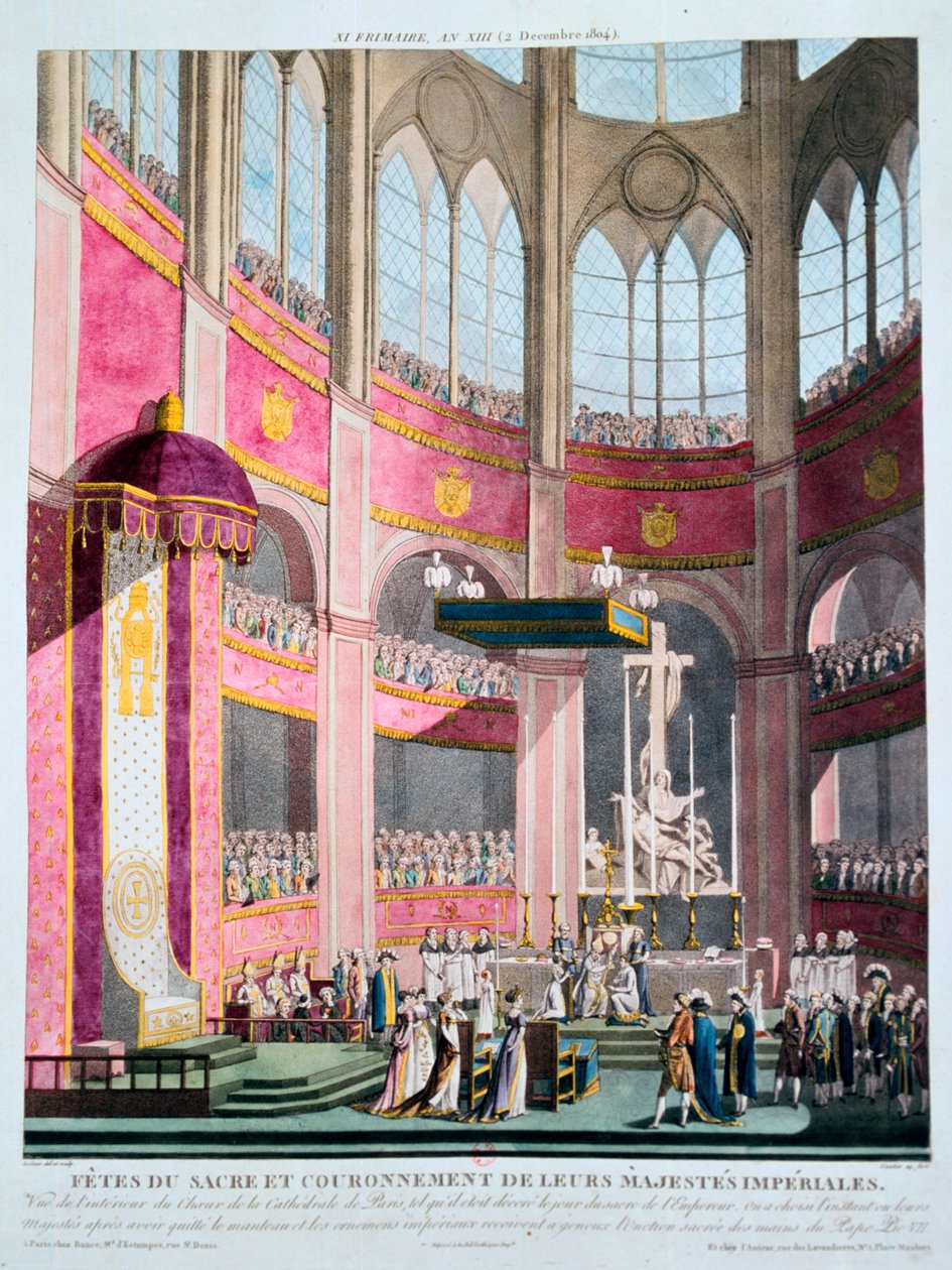 Konsekracja Napoleona i koronacja Józefiny przez papieża Piusa VII, 2 grudnia 1804 r. autorstwa Unbekannt