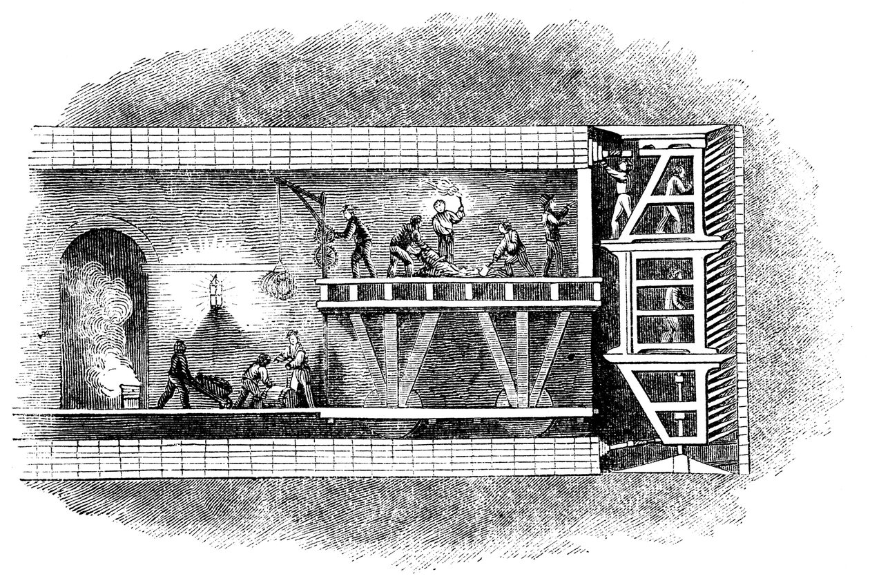 Budowa tunelu Tamizy, Londyn, 1825-1843 autorstwa Unbekannt