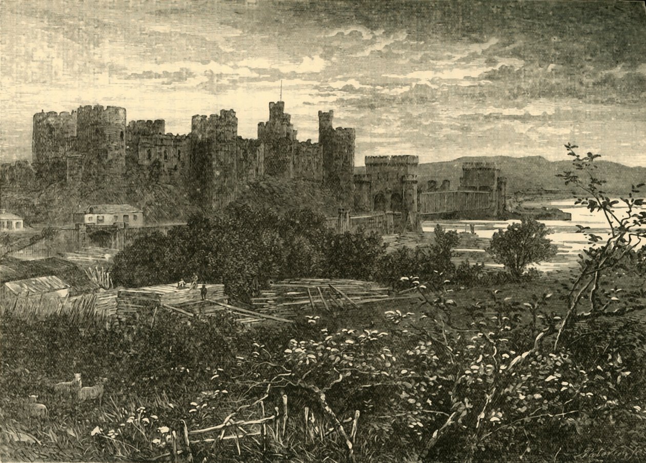 Zamek Conway, od drogi do Llanrwst, 1898. autorstwa Unbekannt