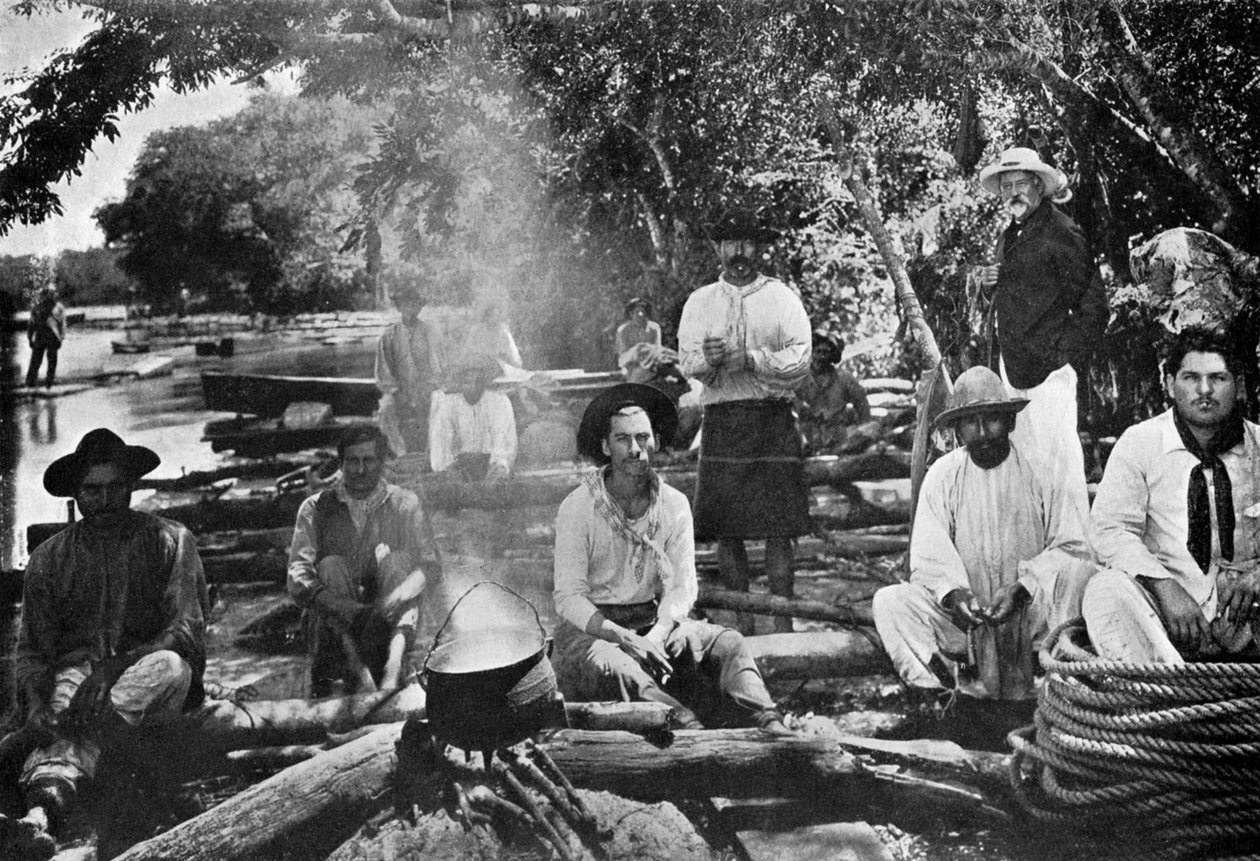 Gotowanie na tratwie, Paragwaj, 1911 autorstwa Unbekannt