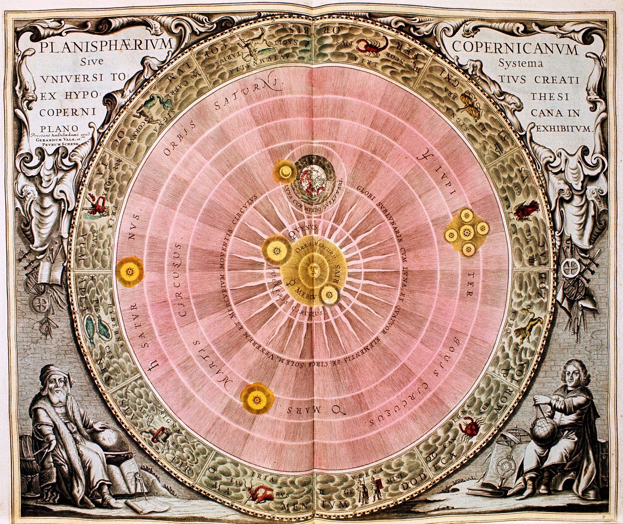 Kopernikański heliocentryczny system wszechświata, 1708 autorstwa Unbekannt