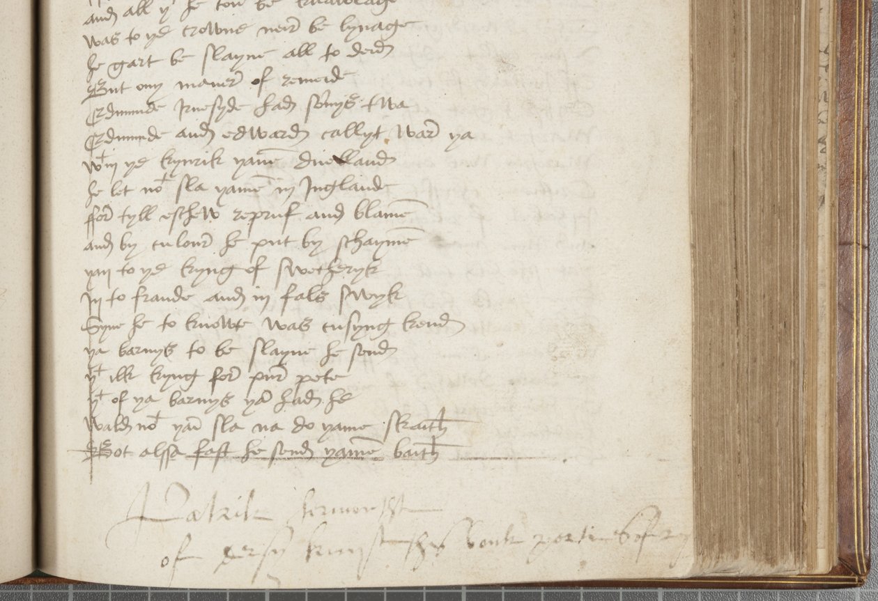 Kopia Kroniki Andrzej z Wyntoun, Fol 224 recto, detal, ok. 1550 (tusz na papierze) autorstwa Unbekannt
