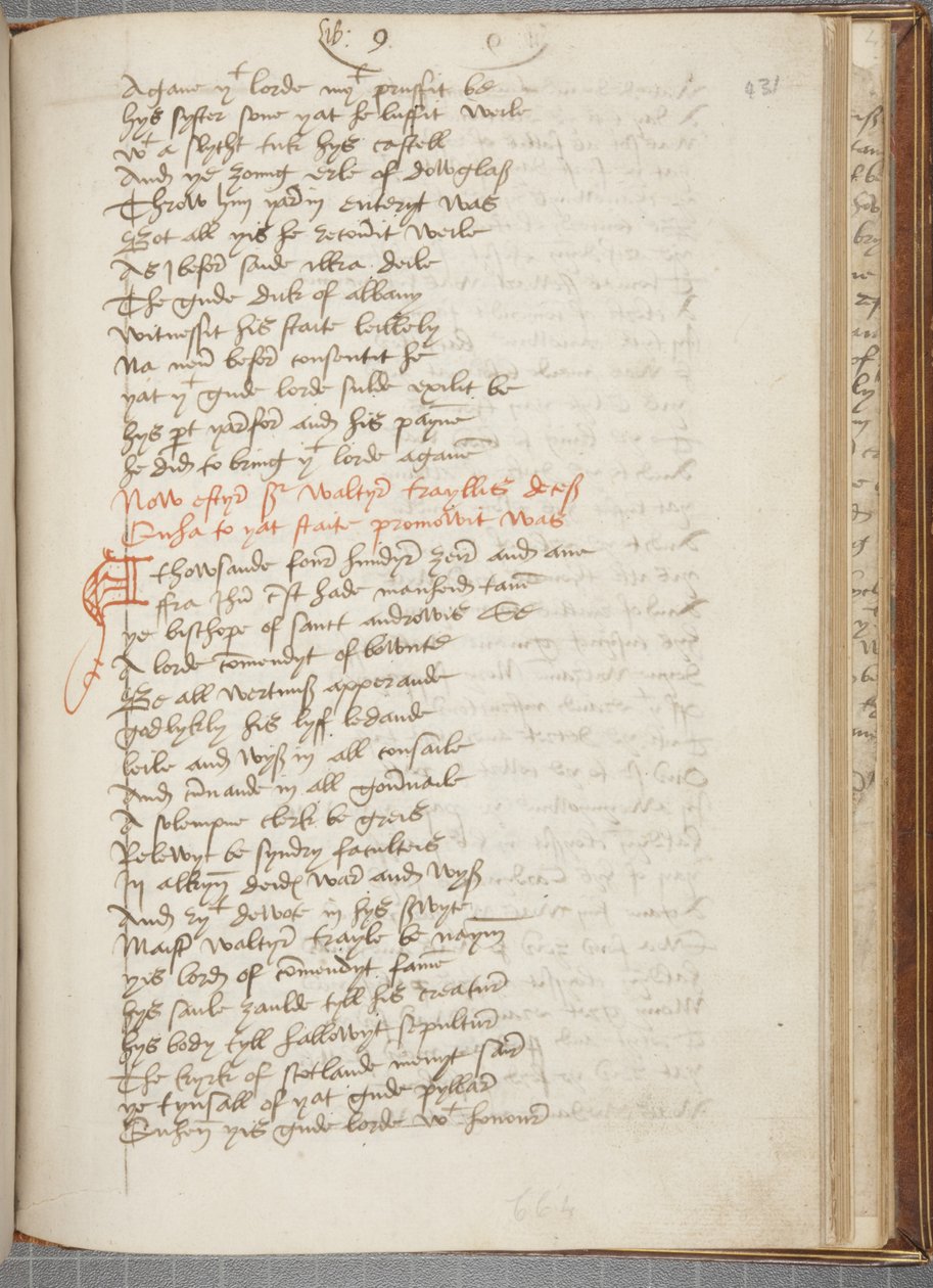 Kopia Kroniki Andrzej z Wyntoun, Fol 431 recto, ok. 1550 (tusz na papierze) autorstwa Unbekannt