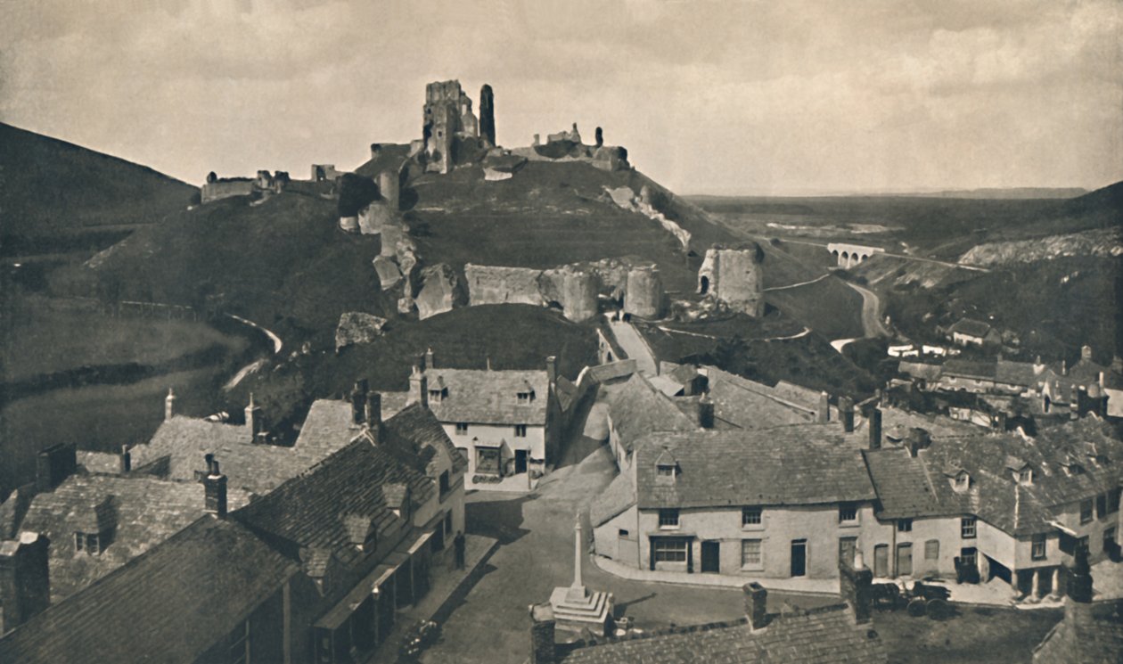 Zamek Corfe, Dorset, ok. 1910 r. autorstwa Unbekannt