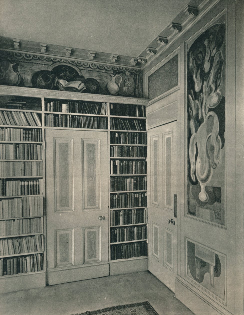 Narożnik salonu pani St. John Hutchinsons, Regents Park. Panele autorstwa Duncana Granta, 1928 autorstwa Unbekannt