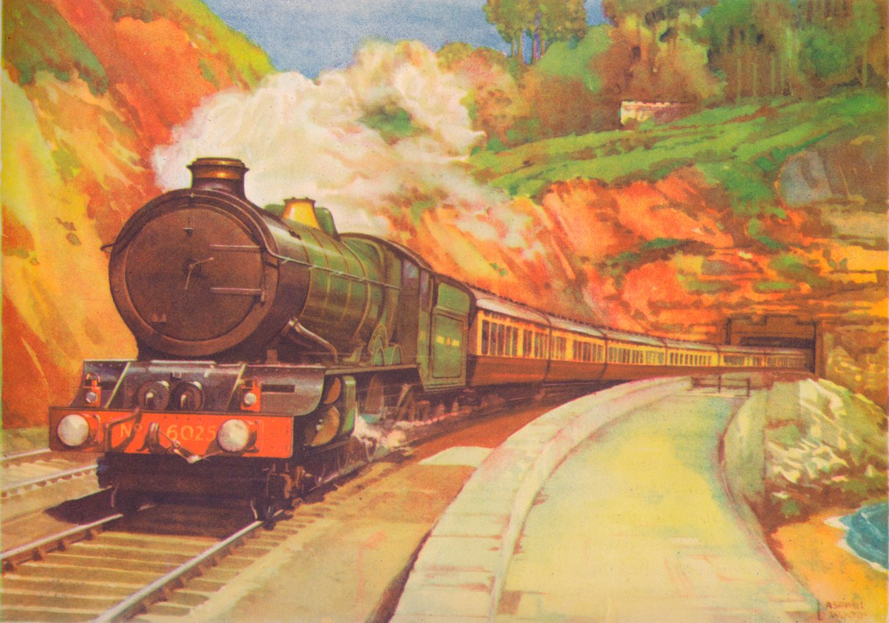 Cornish Rivera Limited, G.W.R., niedaleko Dawlish, 1940 autorstwa Unbekannt