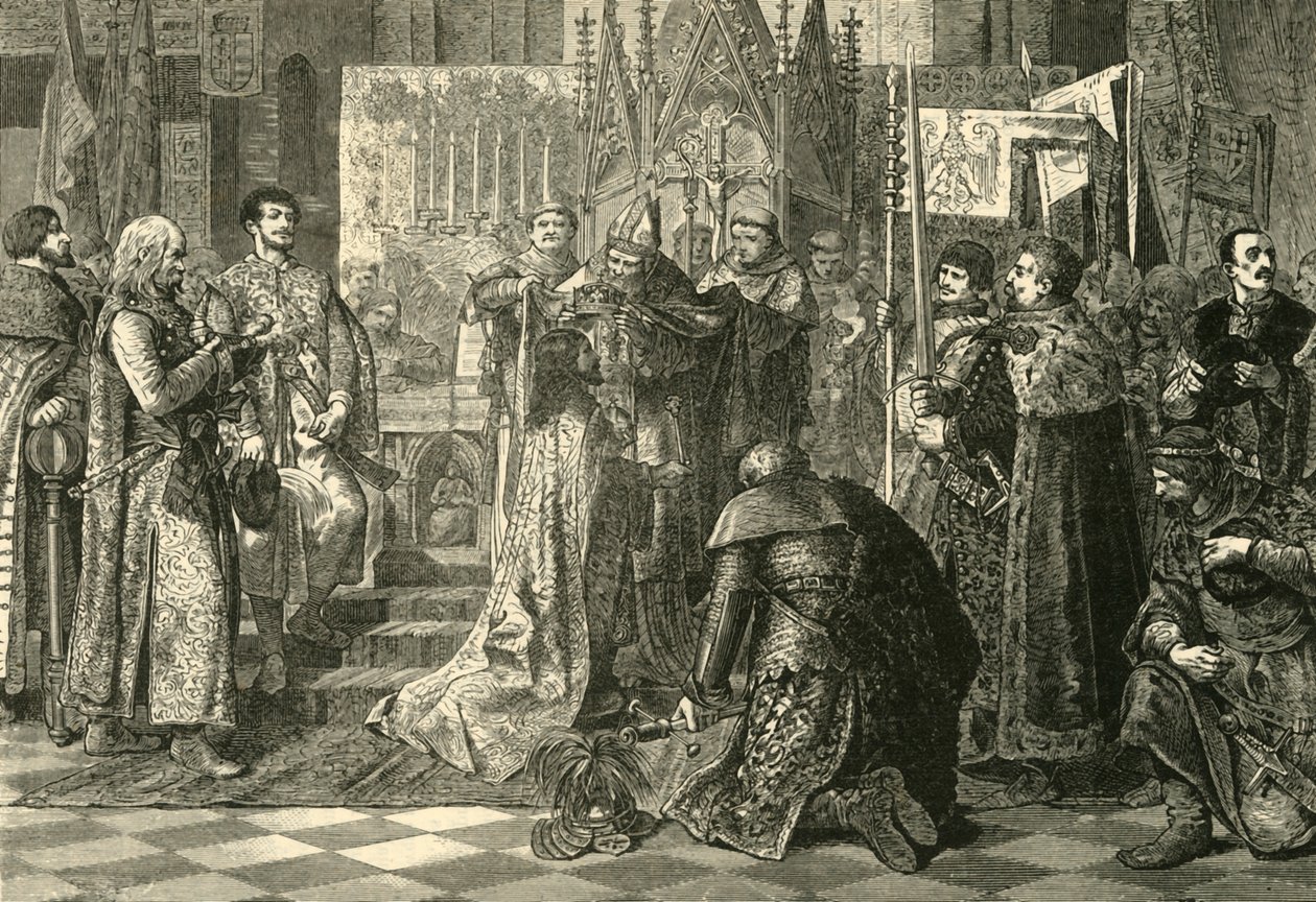 Koronacja w Krakowie Ludwika Węgierskiego na króla Polski, 1370, 1890. autorstwa Unbekannt