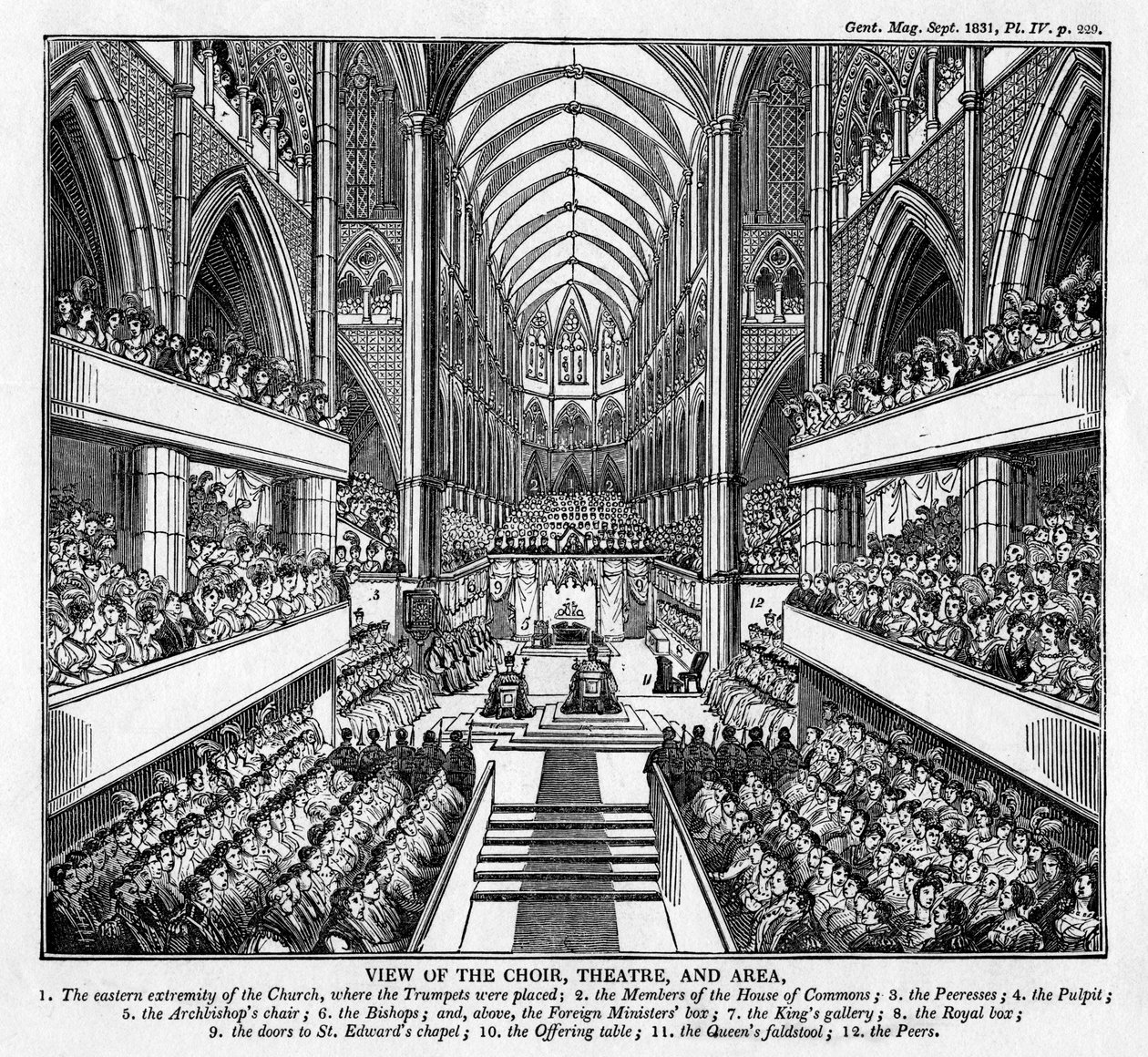 Koronacja króla Wilhelma IV i królowej Adelajdy, Opactwo Westminsterskie, Londyn, 1831 r autorstwa Unbekannt