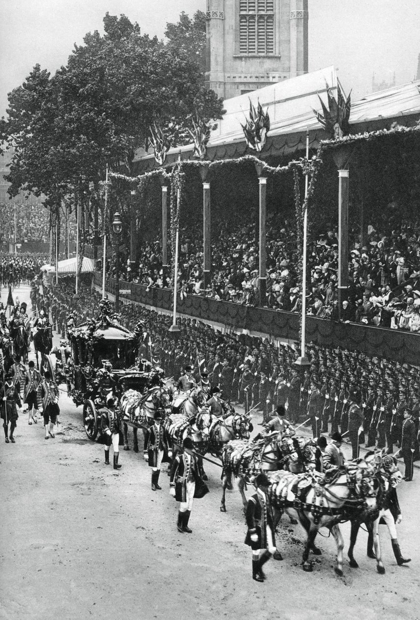 Procesja koronacyjna Jerzego V i Królowej Marii, w pobliżu Opactwa Westminsterskiego, 22 czerwca 1911, 1937 autorstwa Unbekannt