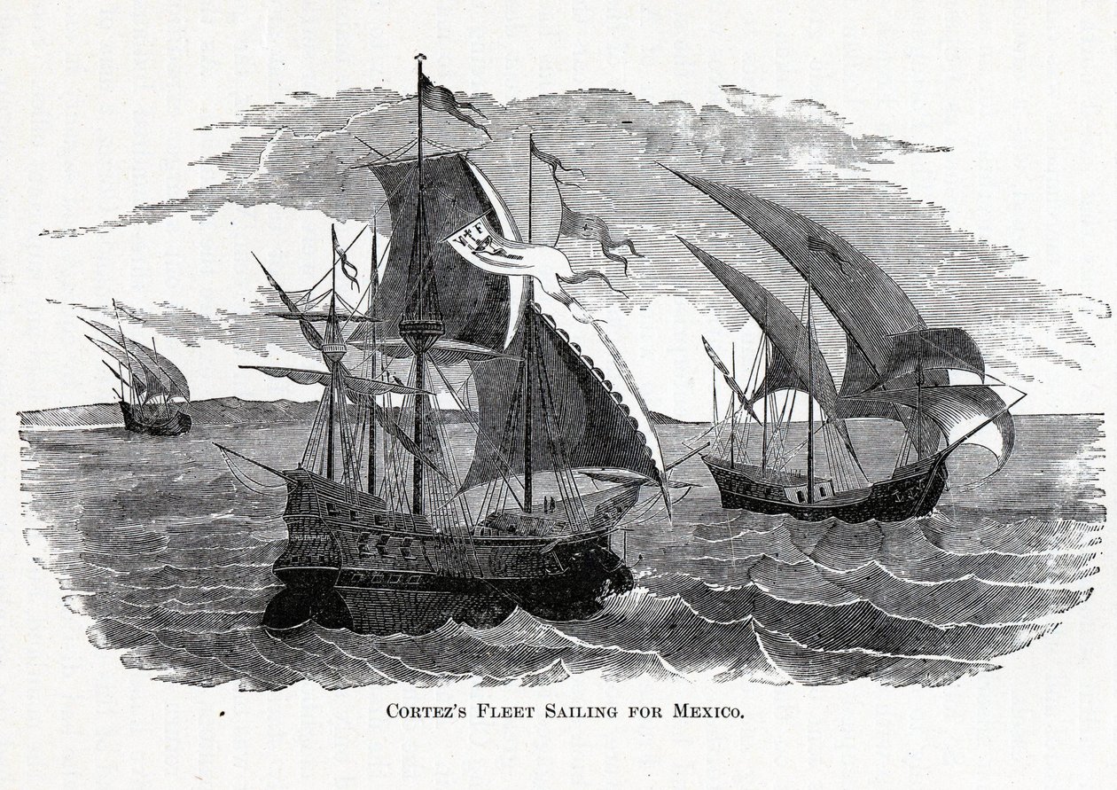 Żegluga floty Cortezów do Meksyku, 1882 r. autorstwa Unbekannt