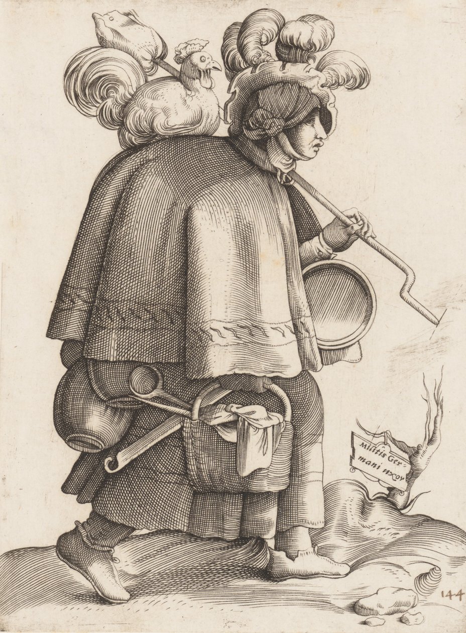 Tabliczka kostiumowa: Żona wojownika z Niemiec, ca. 1558-70. autorstwa Unbekannt