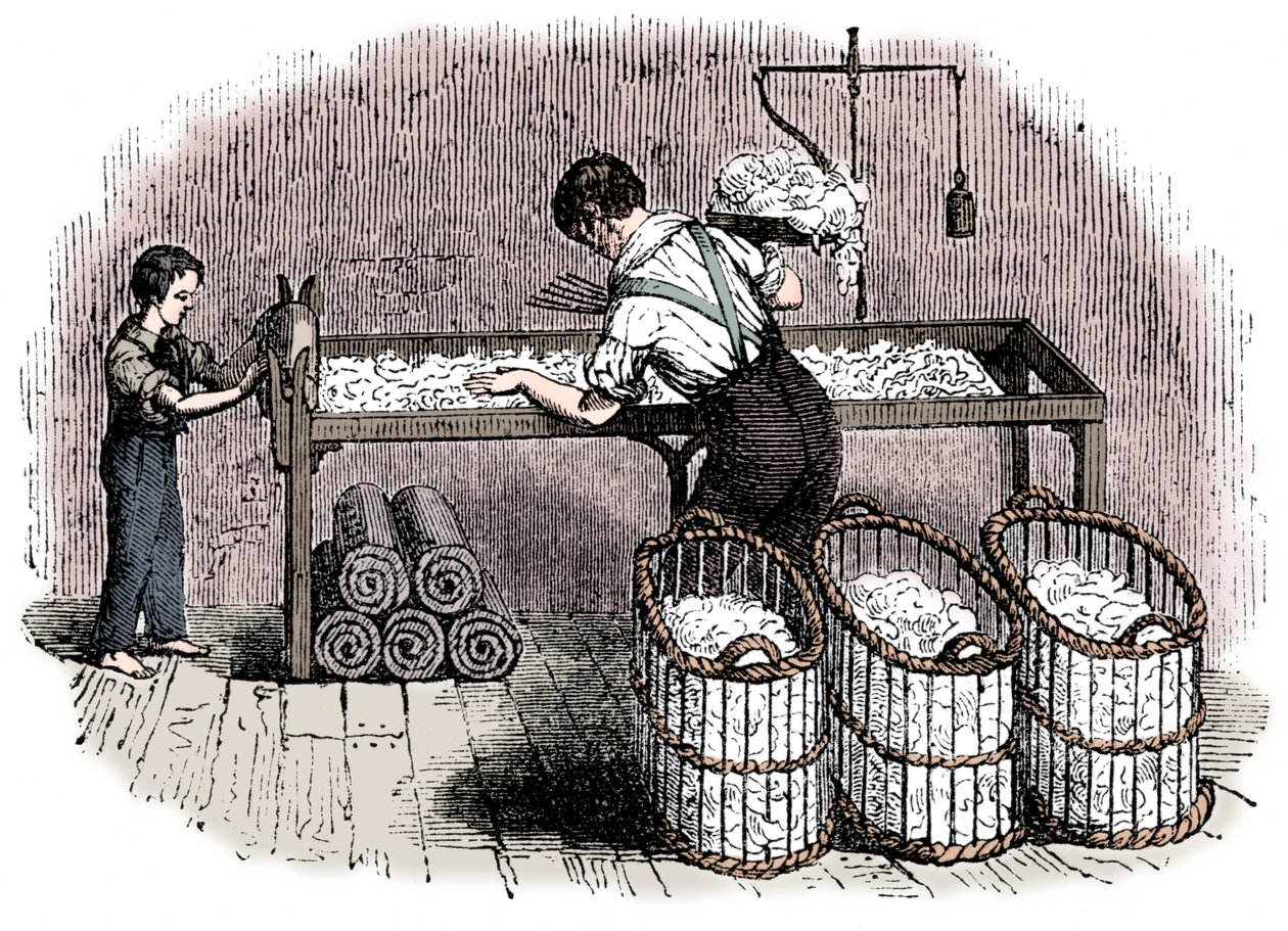 Produkcja bawełny, c1845 autorstwa Unbekannt