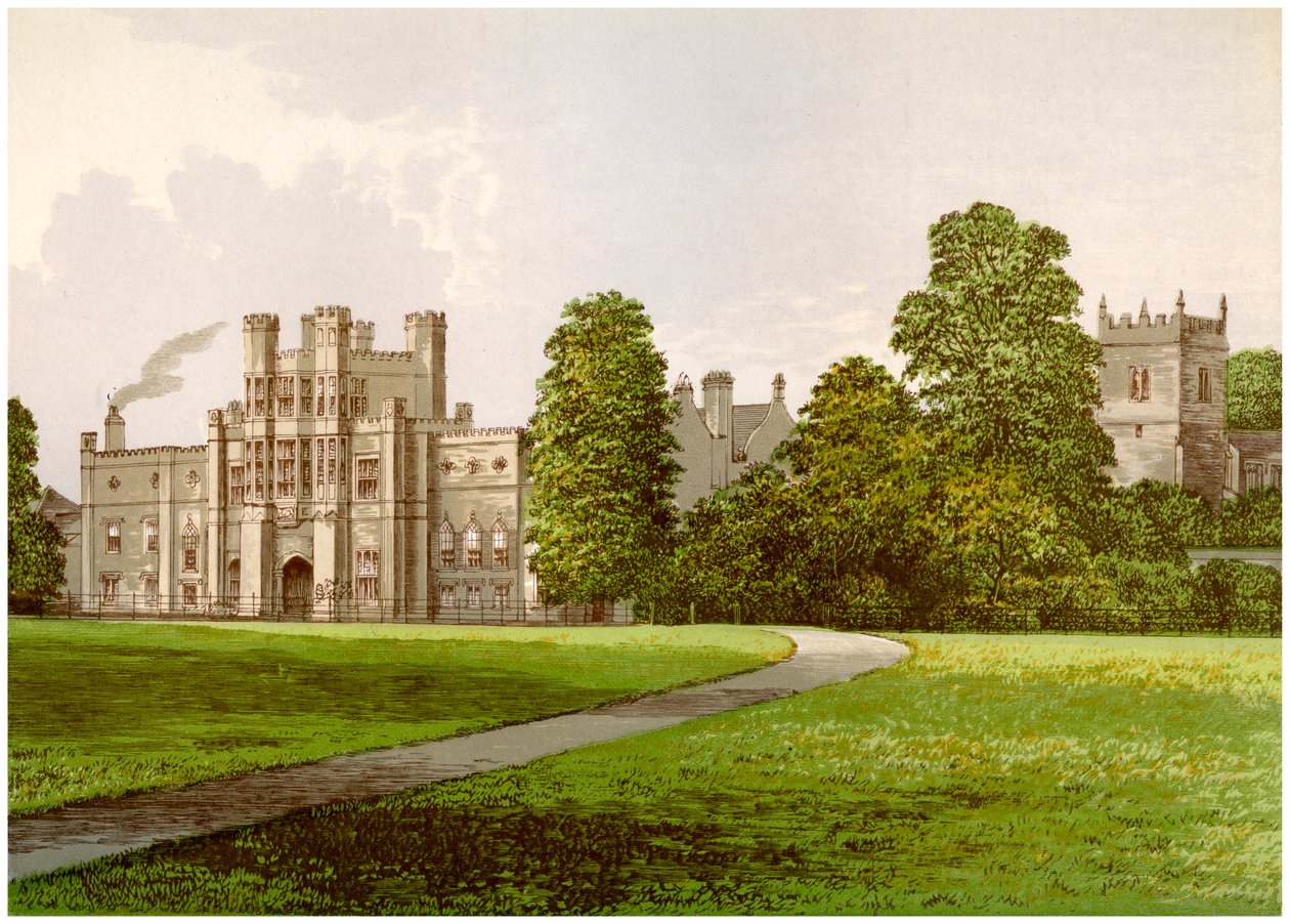 Coughton Court, Warwickshire, dom Baroneta Throckmortona, ok. 1880 r. autorstwa Unbekannt