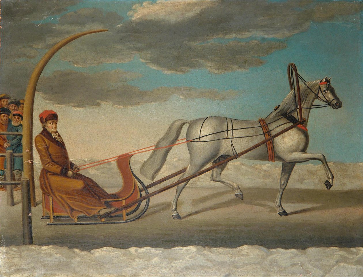 Hrabia Aleksiej Grigoriewicz Orłow z Chesmy na saniach ciągniętych przez konie, 1778 autorstwa Unbekannt